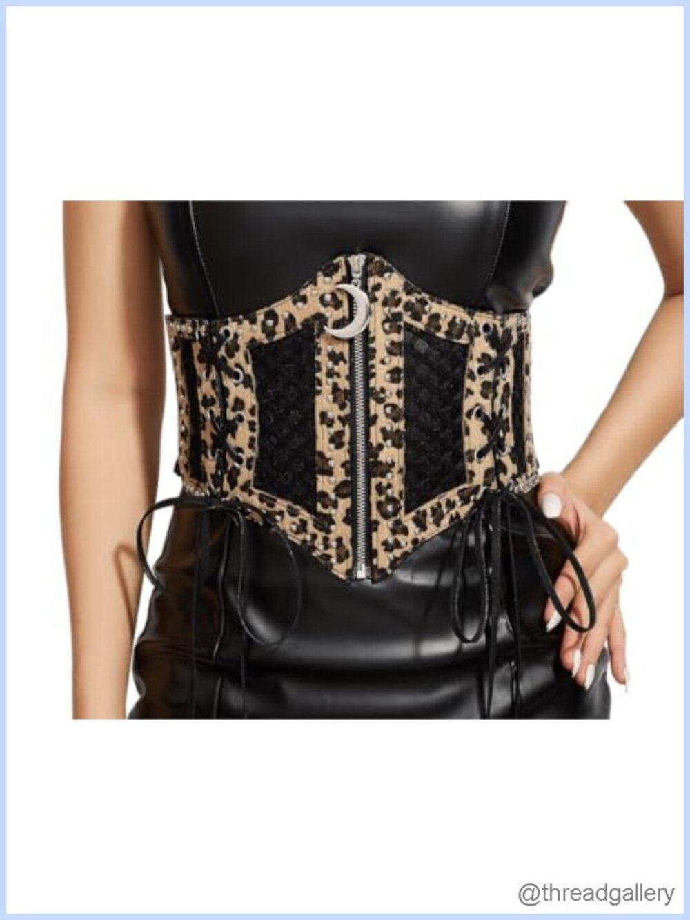 Wide Corset Belt Lace-up Elastic Waist Waspie Belt for Dresses